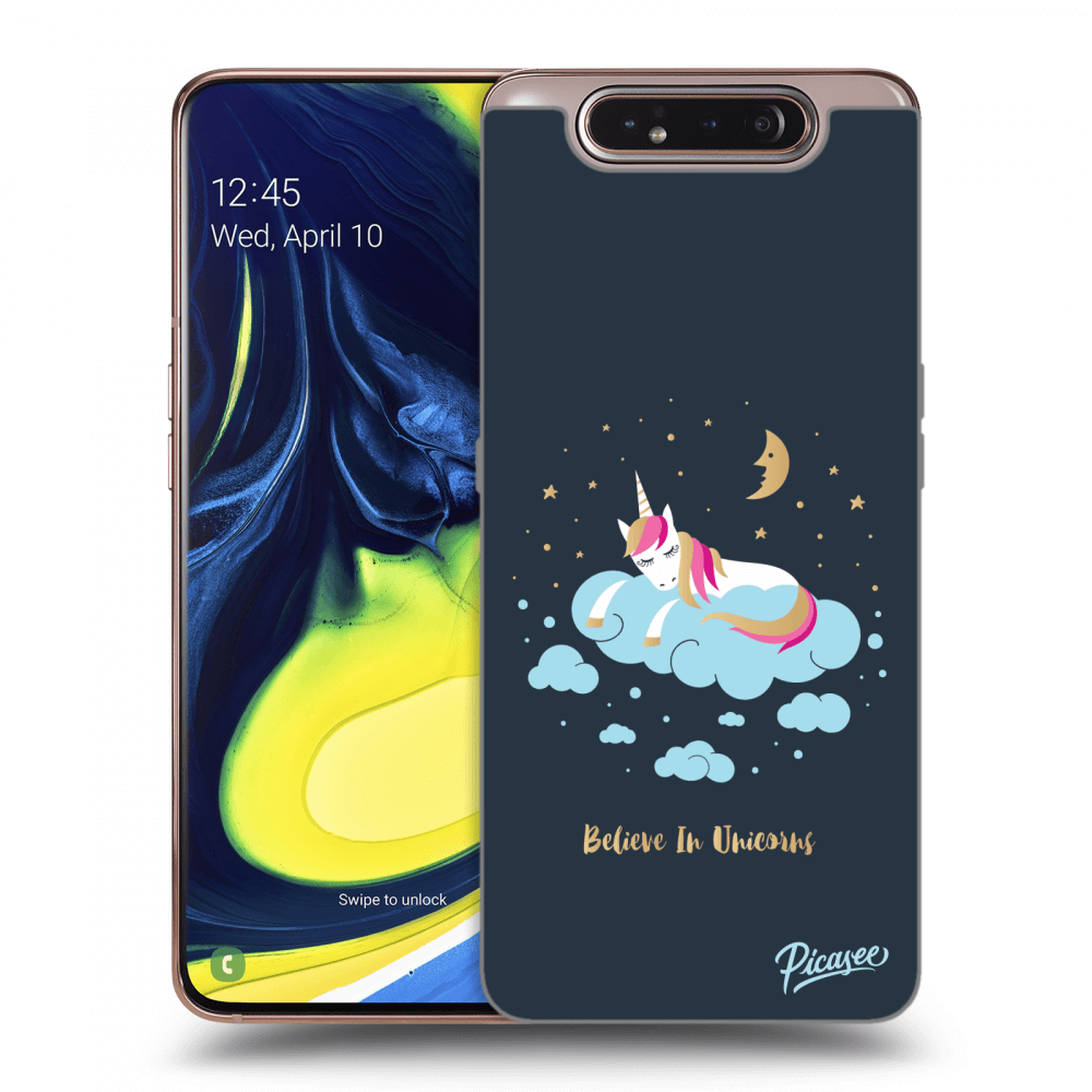 Picasee Samsung Galaxy A80 A805F Hülle - Transparentes Silikon - Believe In Unicorns