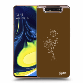 Hülle für Samsung Galaxy A80 A805F - Brown flowers