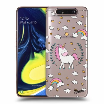 Picasee Samsung Galaxy A80 A805F Hülle - Transparentes Silikon - Unicorn star heaven