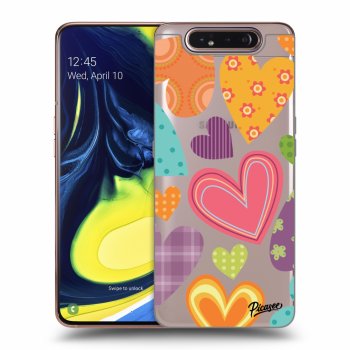 Picasee Samsung Galaxy A80 A805F Hülle - Transparentes Silikon - Colored heart