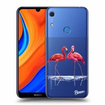 Picasee Huawei Y6S Hülle - Transparentes Silikon - Flamingos couple