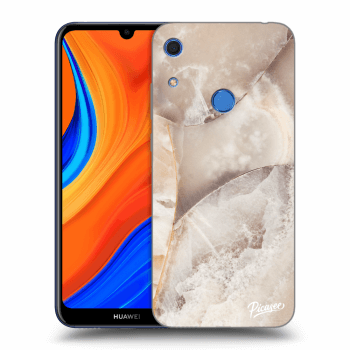 Picasee Huawei Y6S Hülle - Schwarzes Silikon - Cream marble