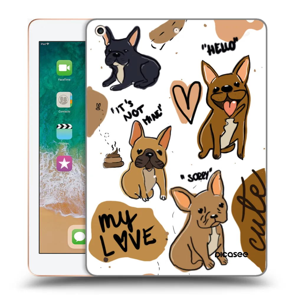 Picasee transparente Silikonhülle für Apple iPad 9.7" 2018 (6. gen) - Frenchies