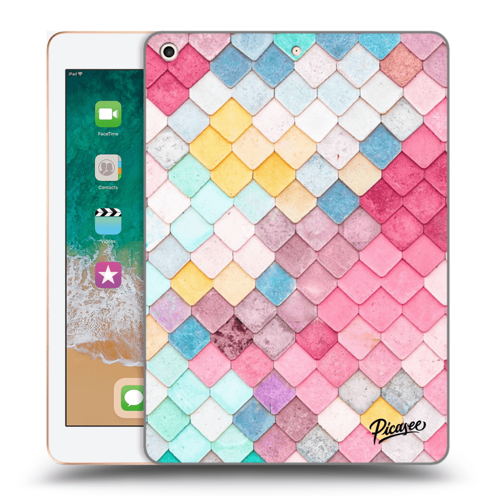Picasee Schwarze Silikonhülle für Apple iPad 9.7" 2018 (6. gen) - Colorful roof