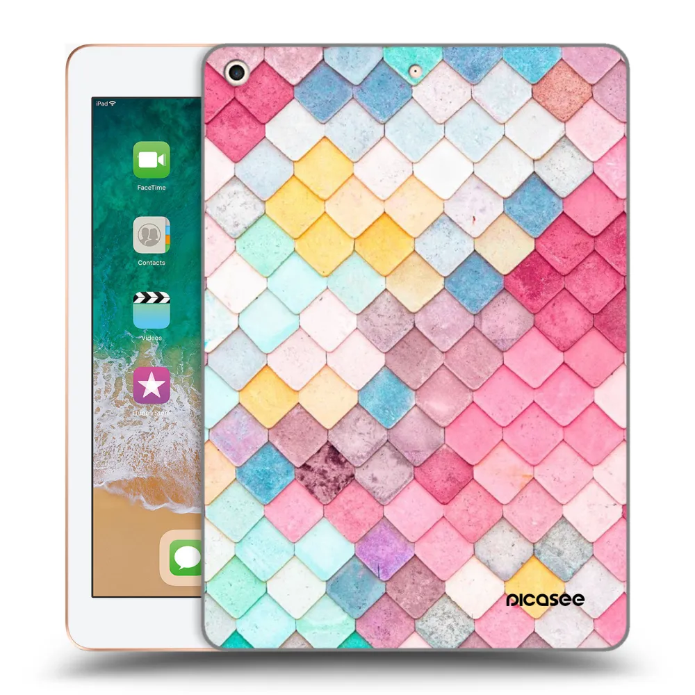 Picasee transparente Silikonhülle für Apple iPad 9.7" 2018 (6. gen) - Farbiges Dach