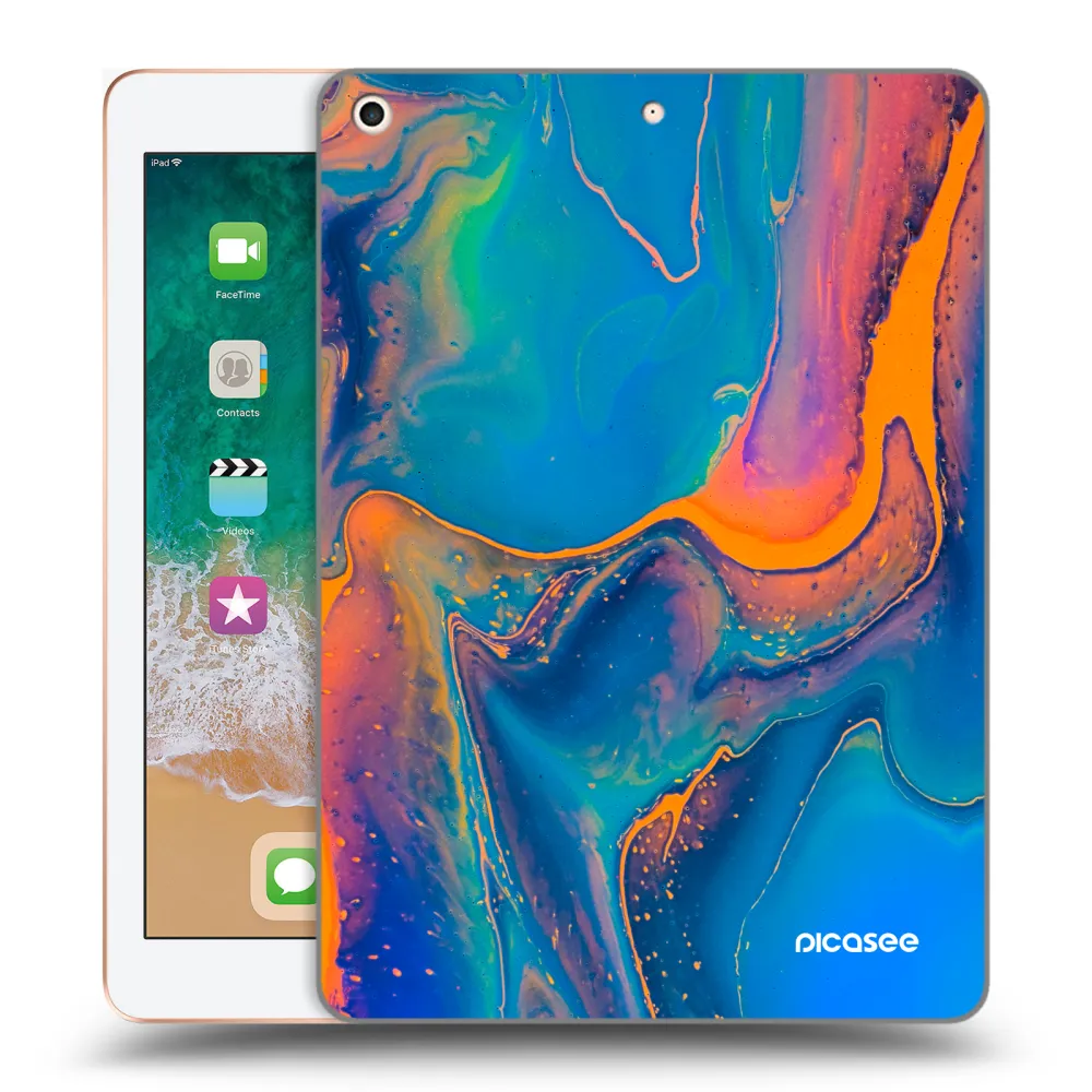 Picasee transparente Silikonhülle für Apple iPad 9.7" 2018 (6. gen) - Rainbow