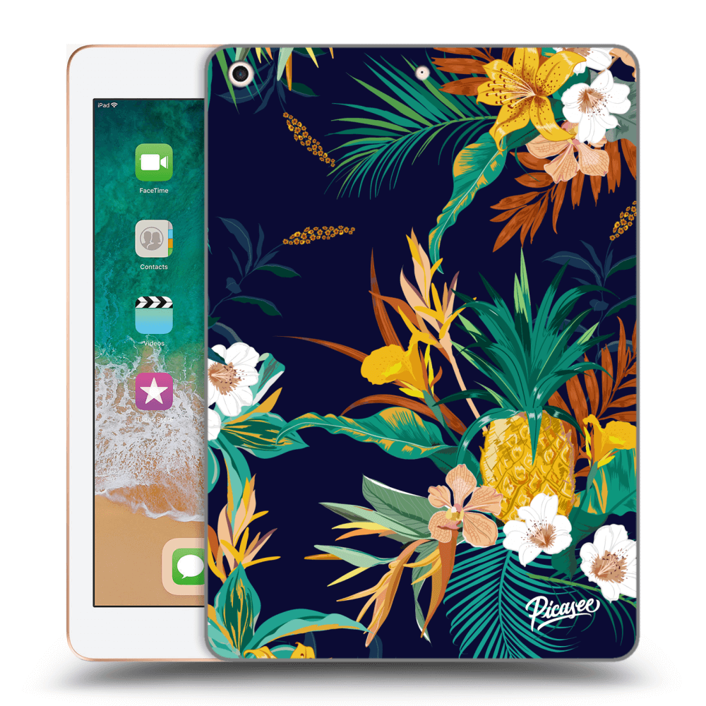 Picasee transparente Silikonhülle für Apple iPad 9.7" 2018 (6. gen) - Pineapple Color