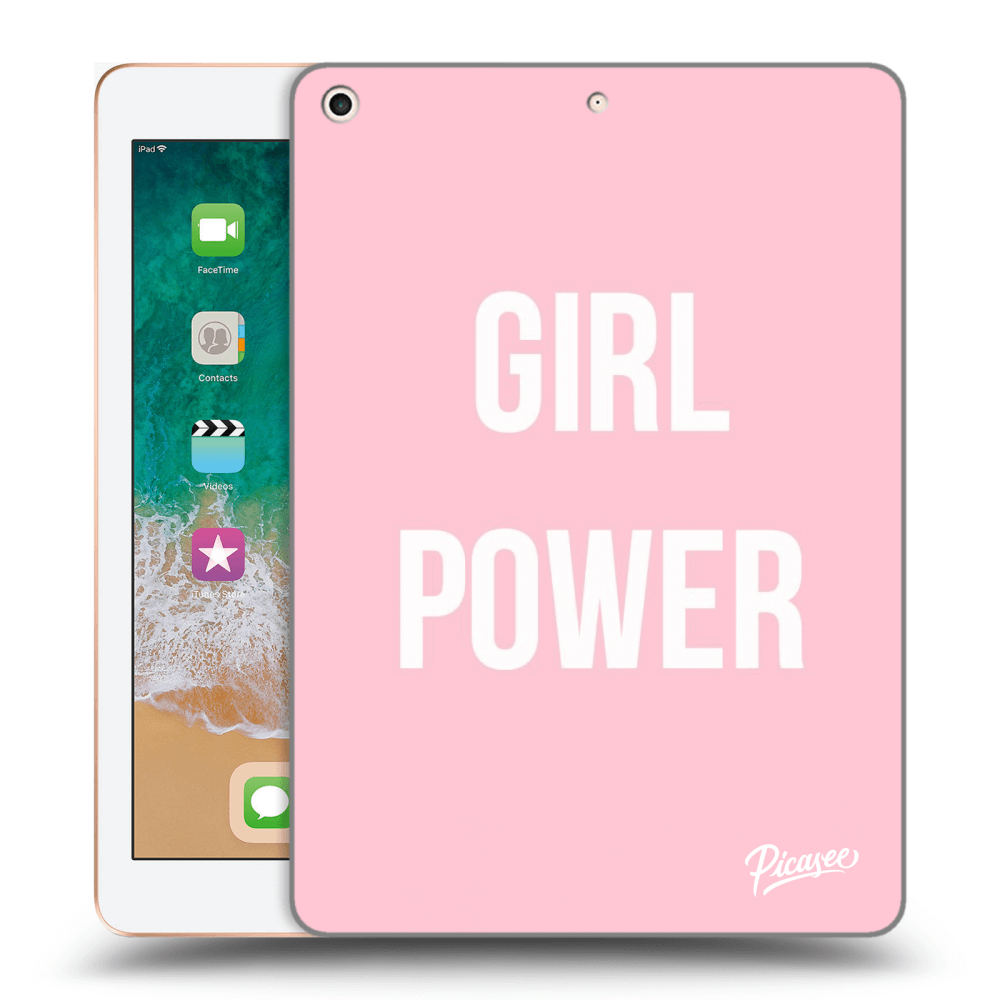 Picasee Schwarze Silikonhülle für Apple iPad 9.7" 2018 (6. gen) - Girl power