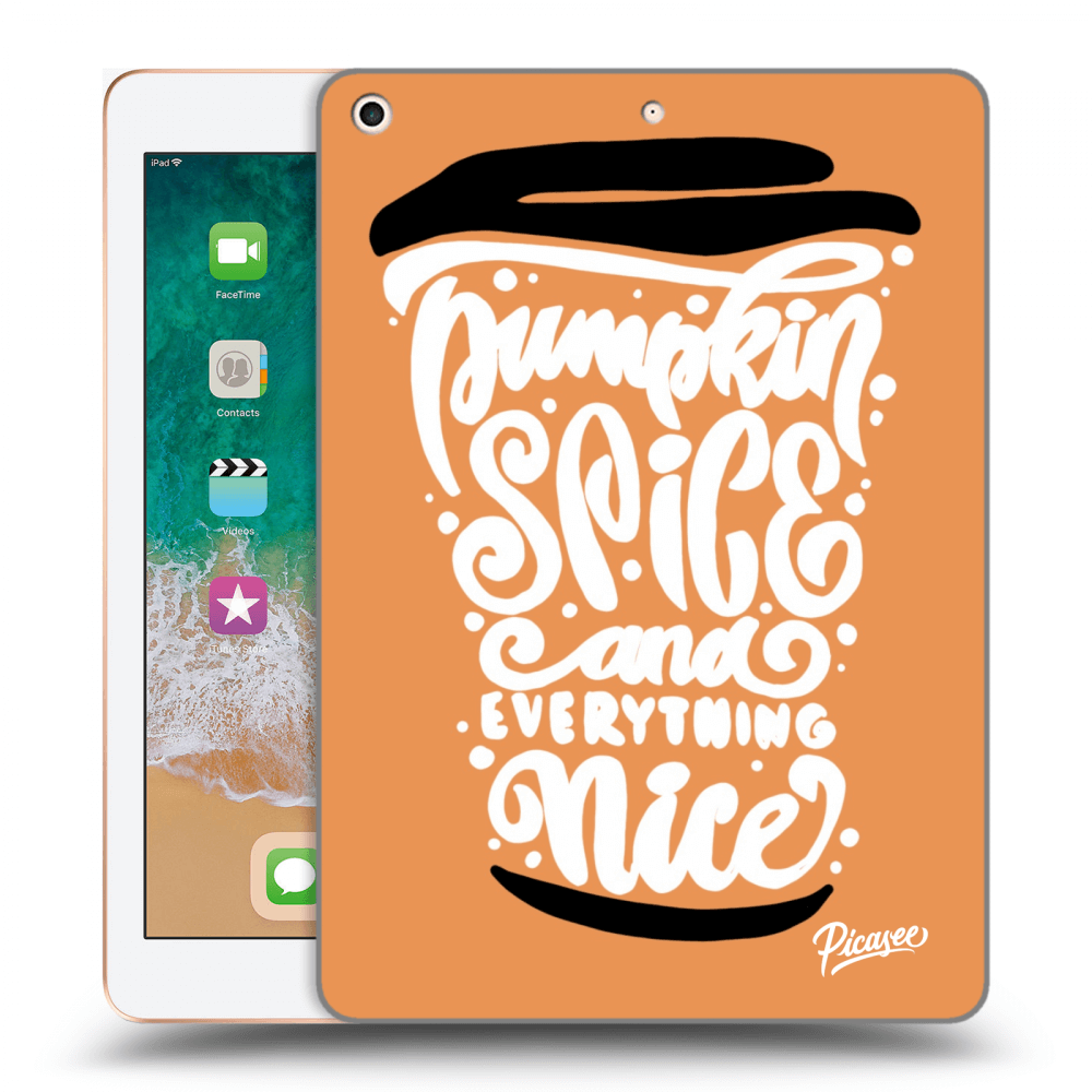 Picasee transparente Silikonhülle für Apple iPad 9.7" 2018 (6. gen) - Pumpkin coffee