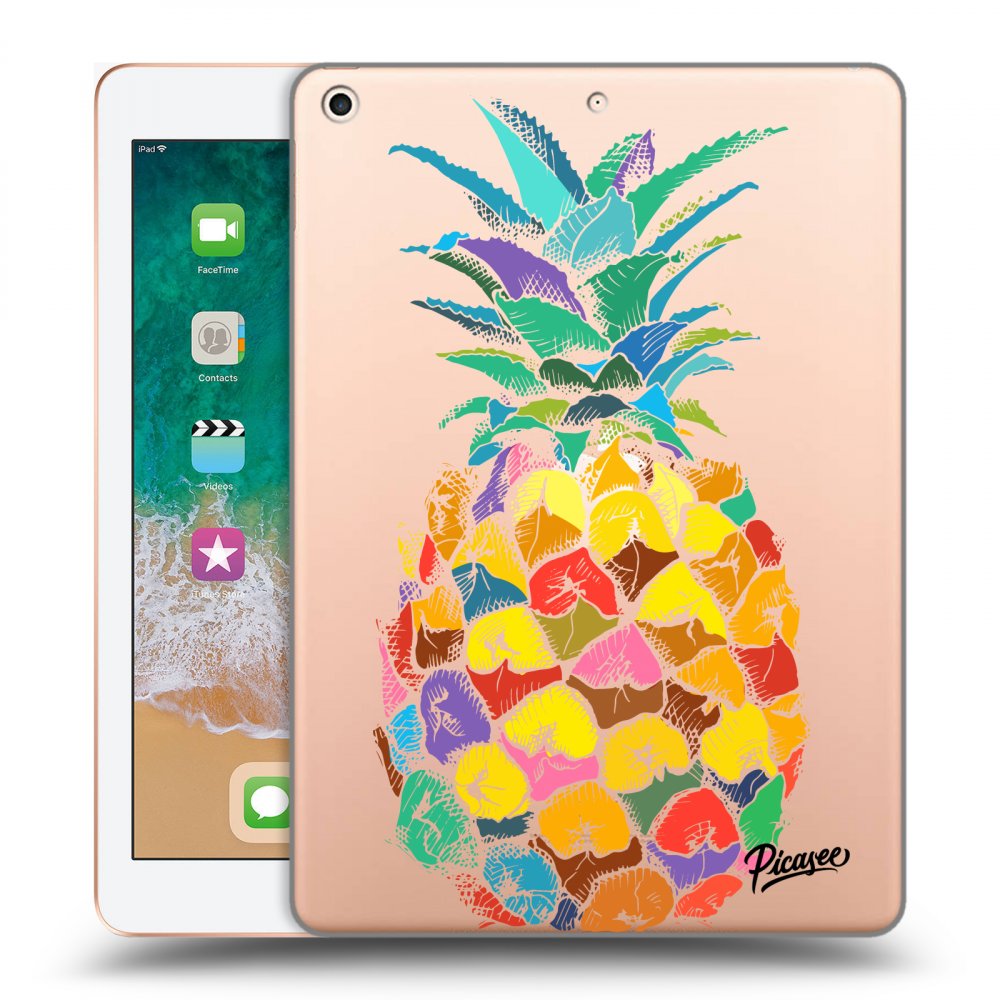Picasee transparente Silikonhülle für Apple iPad 9.7" 2018 (6. gen) - Pineapple