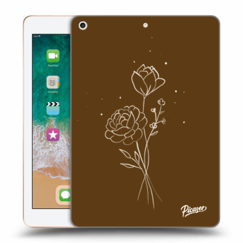 Hülle für Apple iPad 9.7" 2018 (6. gen) - Brown flowers