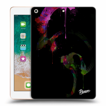 Picasee Schwarze Silikonhülle für Apple iPad 9.7" 2018 (6. gen) - Peony black
