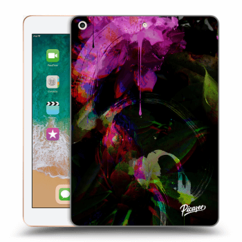 Picasee Schwarze Silikonhülle für Apple iPad 9.7" 2018 (6. gen) - Peony Color