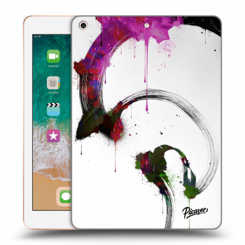 Picasee Schwarze Silikonhülle für Apple iPad 9.7" 2018 (6. gen) - Peony White