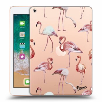 Picasee transparente Silikonhülle für Apple iPad 9.7" 2018 (6. gen) - Flamingos