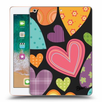 Picasee Schwarze Silikonhülle für Apple iPad 9.7" 2018 (6. gen) - Colored heart