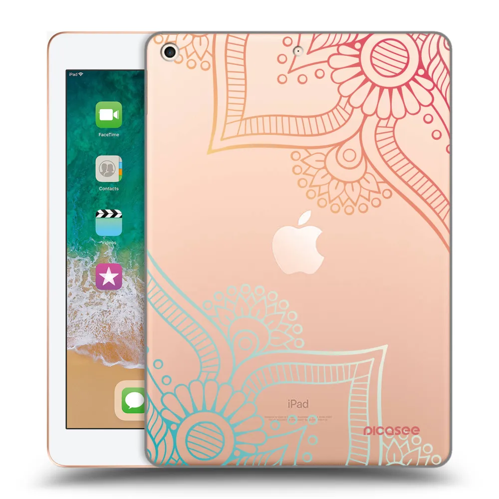 Picasee transparente Silikonhülle für Apple iPad 9.7" 2018 (6. gen) - Blumenmuster