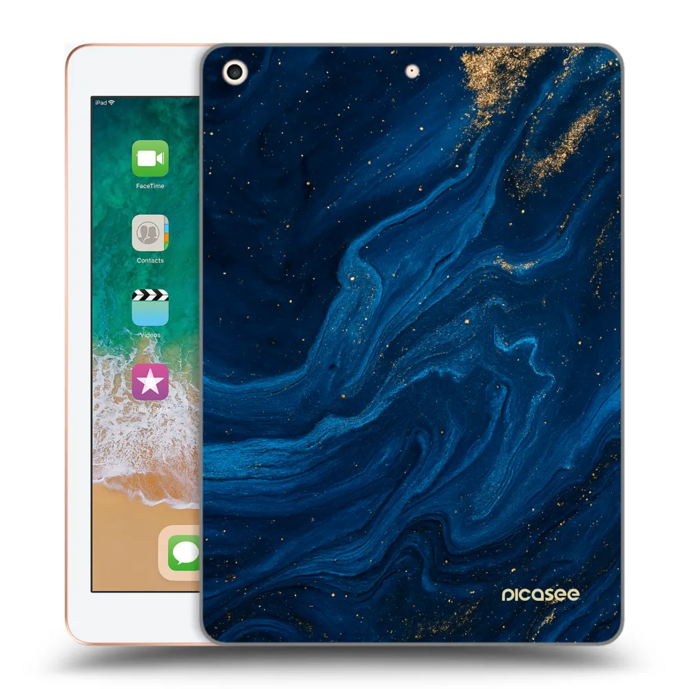 Picasee transparente Silikonhülle für Apple iPad 9.7" 2018 (6. gen) - Blue