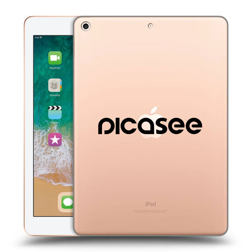 Picasee transparente Silikonhülle für Apple iPad 9.7" 2018 (6. gen) - Picasee - new logo - black