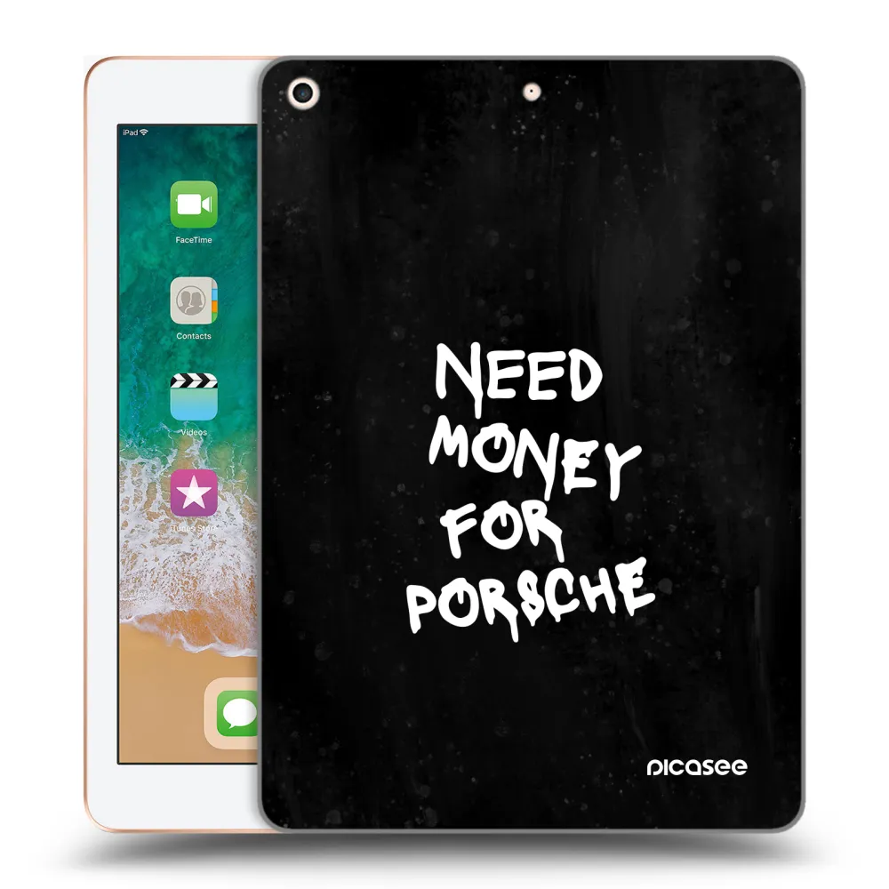 Picasee transparente Silikonhülle für Apple iPad 9.7" 2018 (6. gen) - Black Dollar