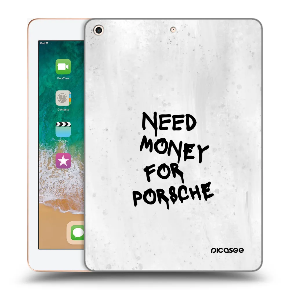 Picasee transparente Silikonhülle für Apple iPad 9.7" 2018 (6. gen) - White Dollar