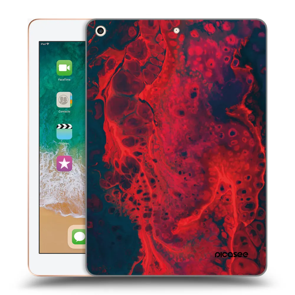 Picasee transparente Silikonhülle für Apple iPad 9.7" 2018 (6. gen) - Organic red