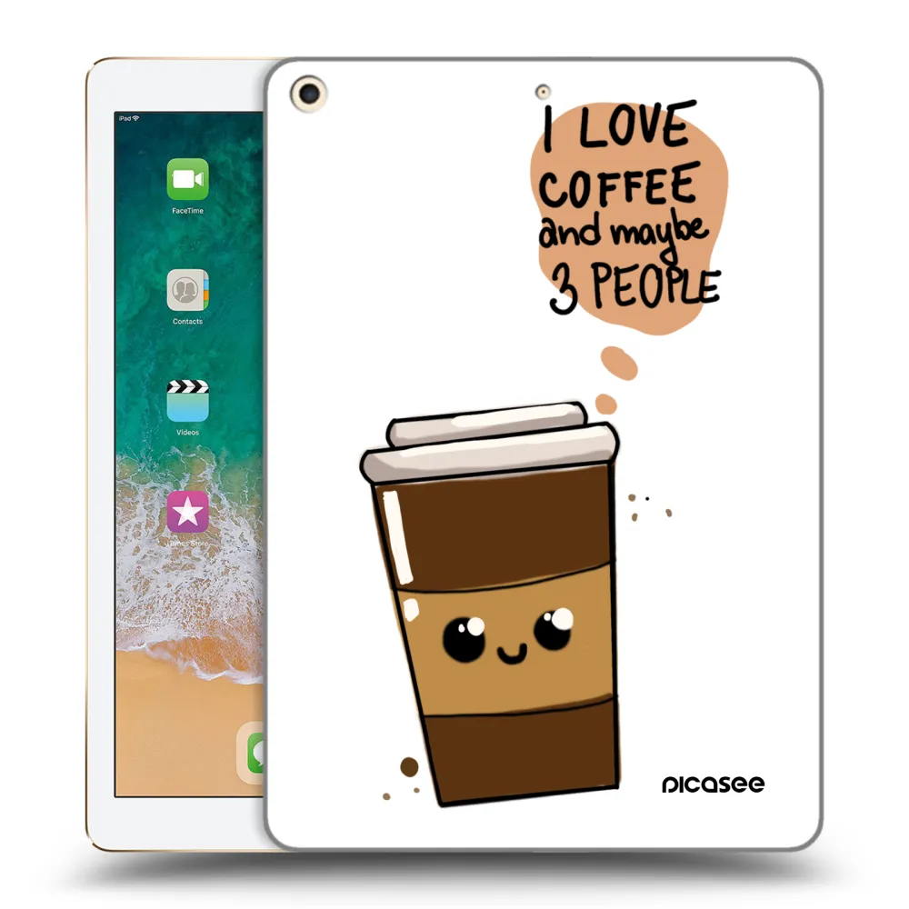 Picasee transparente Silikonhülle für Apple iPad 9.7" 2017 (5. gen) - Cute coffee