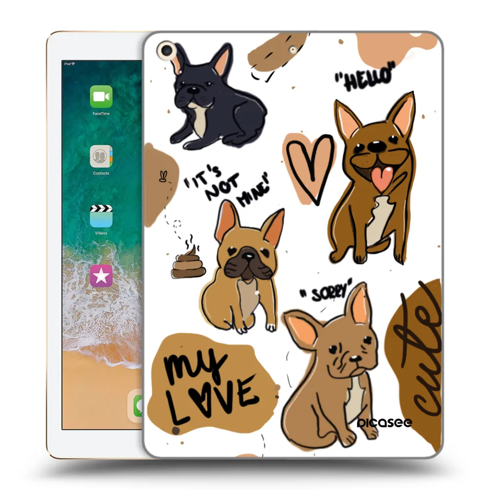 Picasee transparente Silikonhülle für Apple iPad 9.7" 2017 (5. gen) - Frenchies