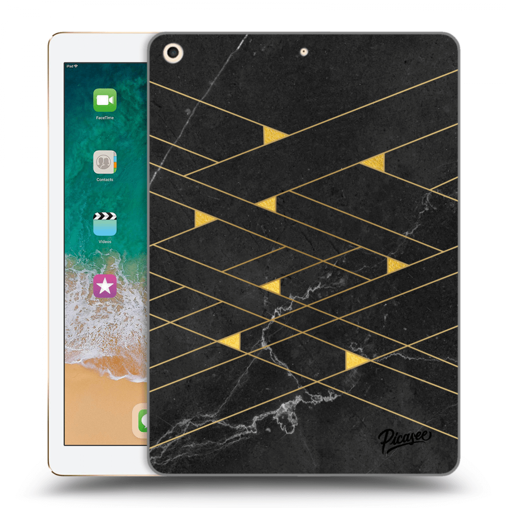 Picasee transparente Silikonhülle für Apple iPad 9.7" 2017 (5. gen) - Gold Minimal