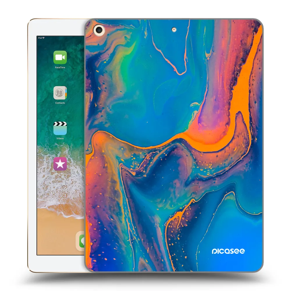 Picasee transparente Silikonhülle für Apple iPad 9.7" 2017 (5. gen) - Rainbow