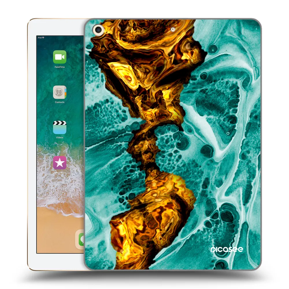 Picasee transparente Silikonhülle für Apple iPad 9.7" 2017 (5. gen) - Goldsky