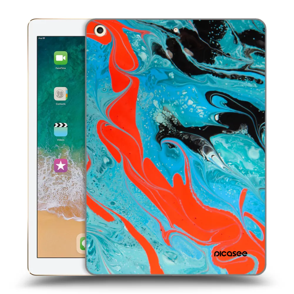 Picasee transparente Silikonhülle für Apple iPad 9.7" 2017 (5. gen) - Blue Magma