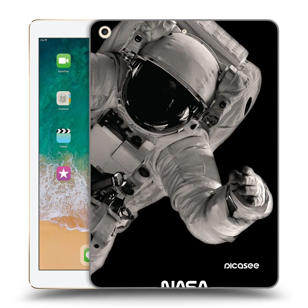 Picasee transparente Silikonhülle für Apple iPad 9.7" 2017 (5. gen) - Astronaut Big