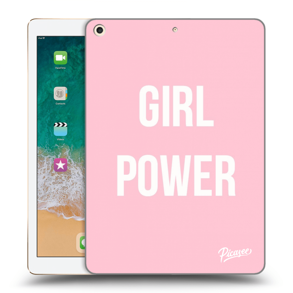 Picasee transparente Silikonhülle für Apple iPad 9.7" 2017 (5. gen) - Girl power