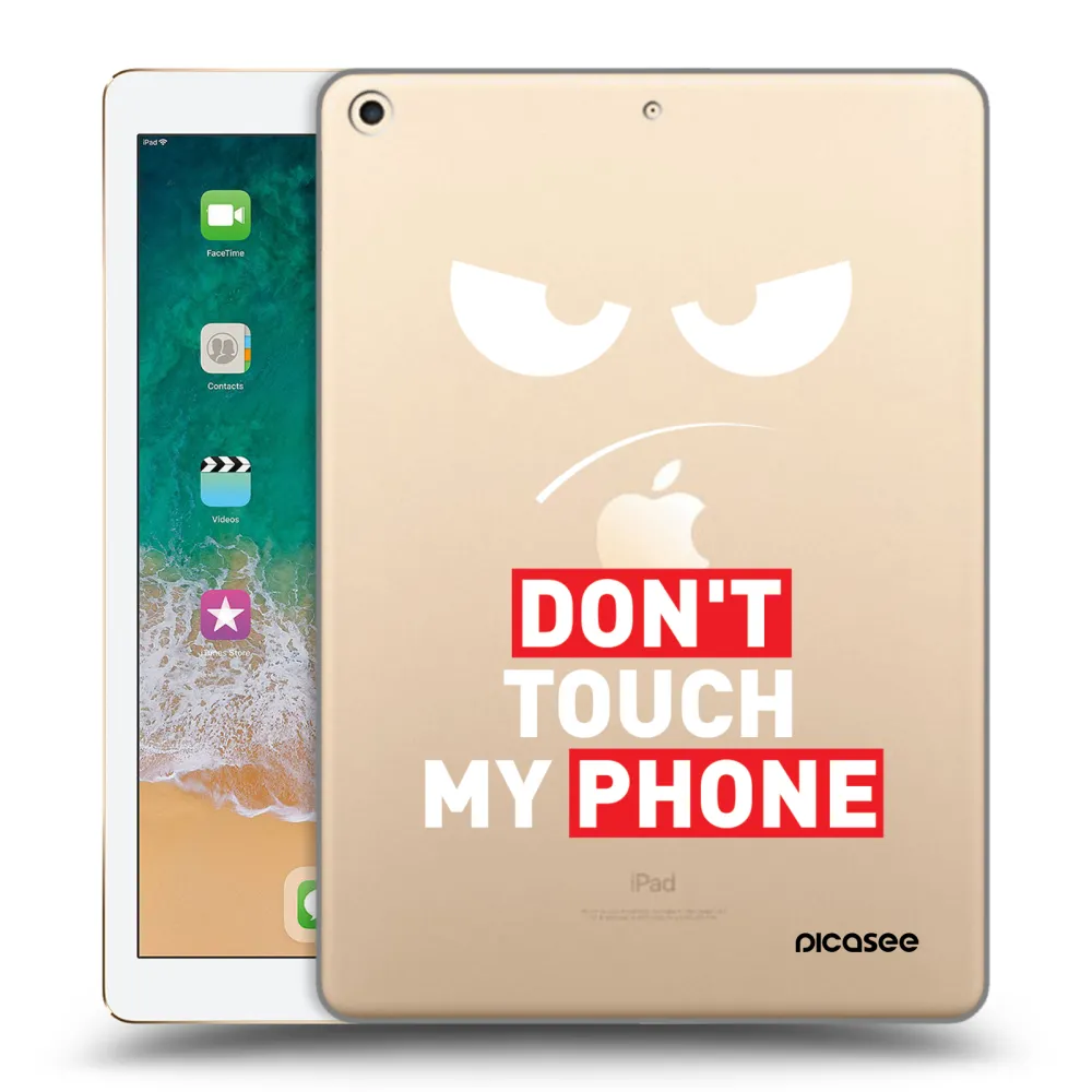 Picasee transparente Silikonhülle für Apple iPad 9.7" 2017 (5. gen) - Angry Eyes - Transparent