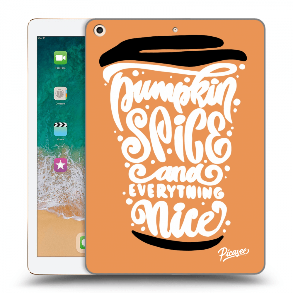 Picasee transparente Silikonhülle für Apple iPad 9.7" 2017 (5. gen) - Pumpkin coffee