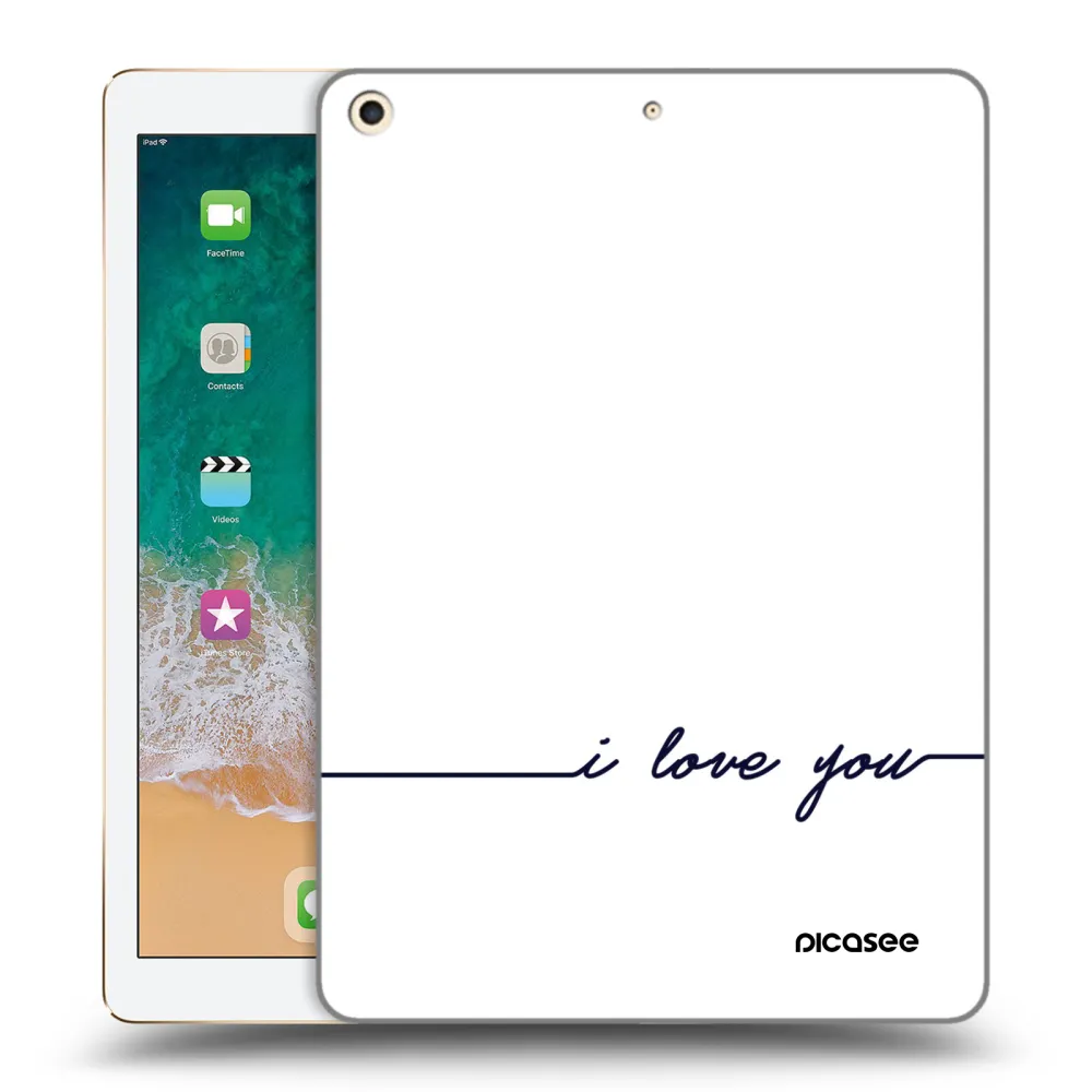 Picasee transparente Silikonhülle für Apple iPad 9.7" 2017 (5. gen) - Ich liebe dich