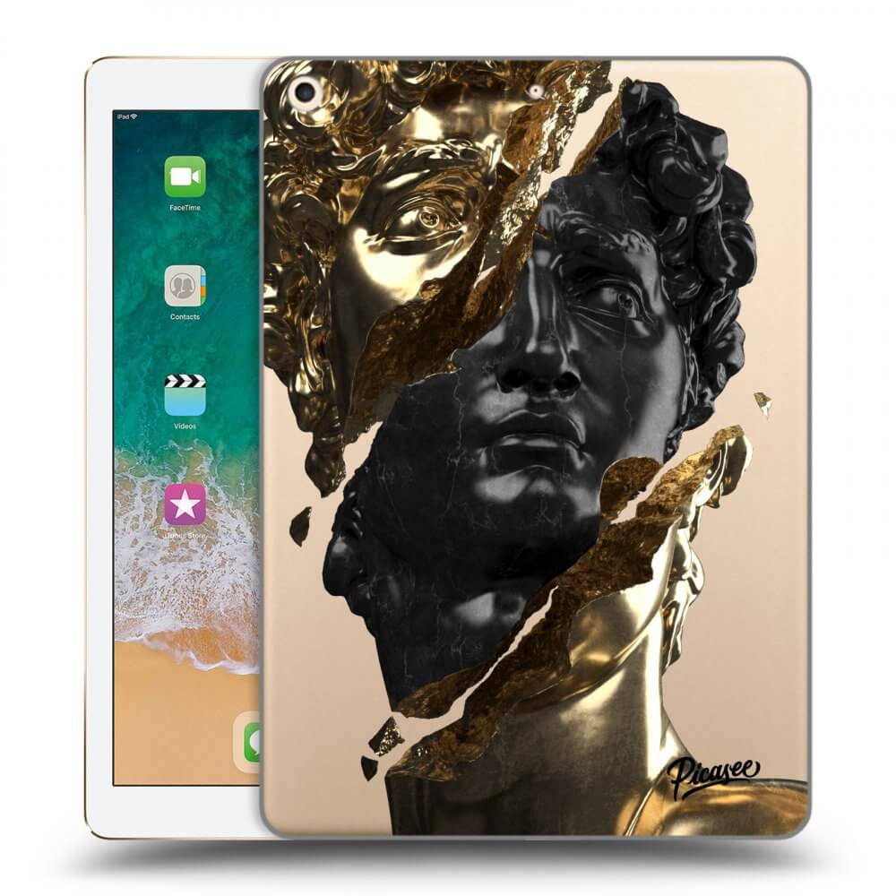 Picasee transparente Silikonhülle für Apple iPad 9.7" 2017 (5. gen) - Gold - Black