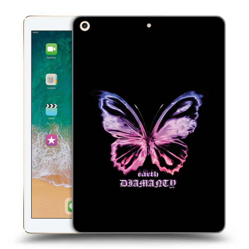 Picasee transparente Silikonhülle für Apple iPad 9.7" 2017 (5. gen) - Diamanty Purple