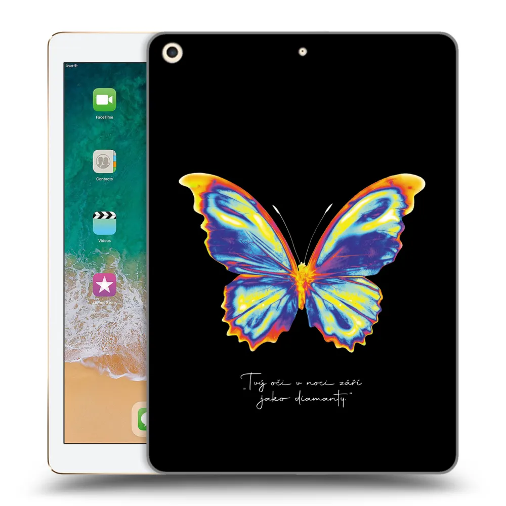 Picasee transparente Silikonhülle für Apple iPad 9.7" 2017 (5. gen) - Diamanty Black