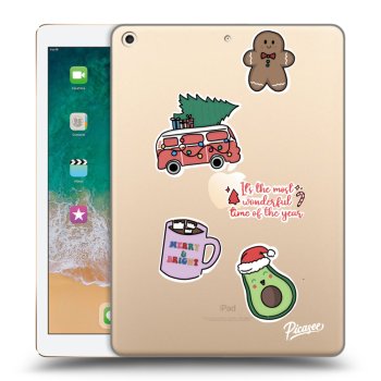 Picasee transparente Silikonhülle für Apple iPad 9.7" 2017 (5. gen) - Christmas Stickers