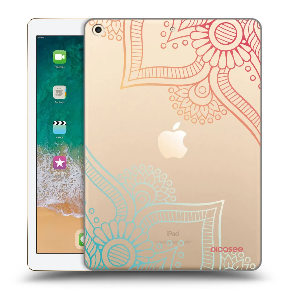 Picasee transparente Silikonhülle für Apple iPad 9.7" 2017 (5. gen) - Blumenmuster