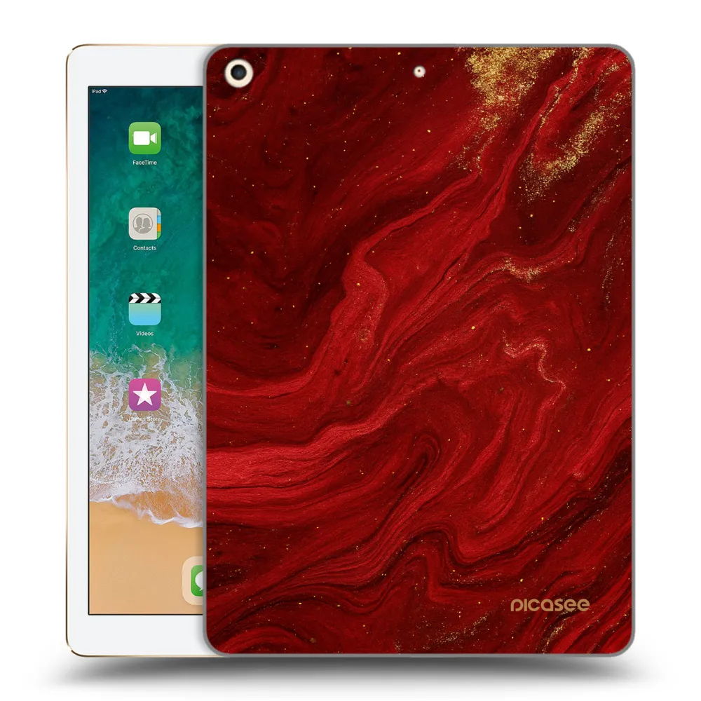 Picasee transparente Silikonhülle für Apple iPad 9.7" 2017 (5. gen) - Red