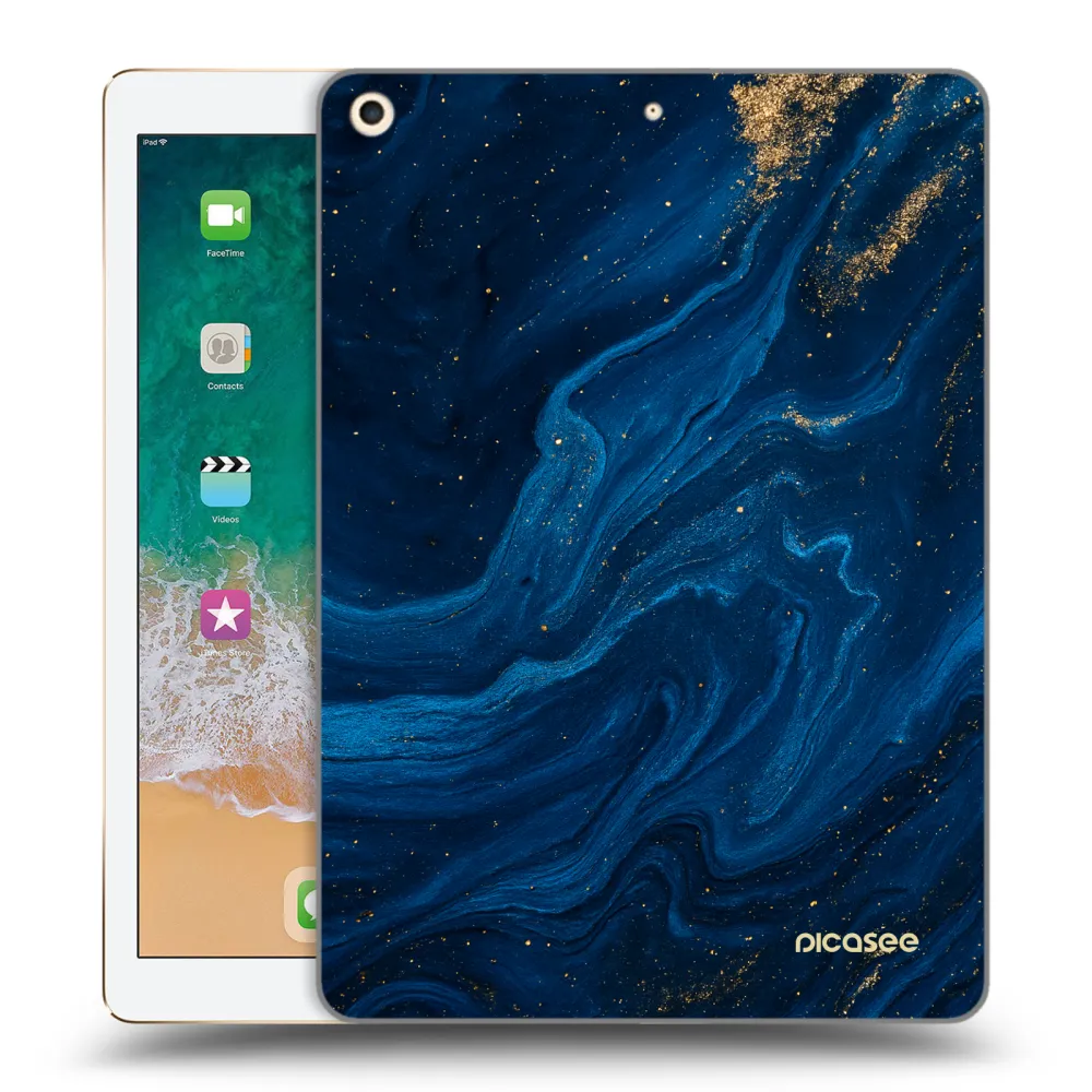 Picasee transparente Silikonhülle für Apple iPad 9.7" 2017 (5. gen) - Blue