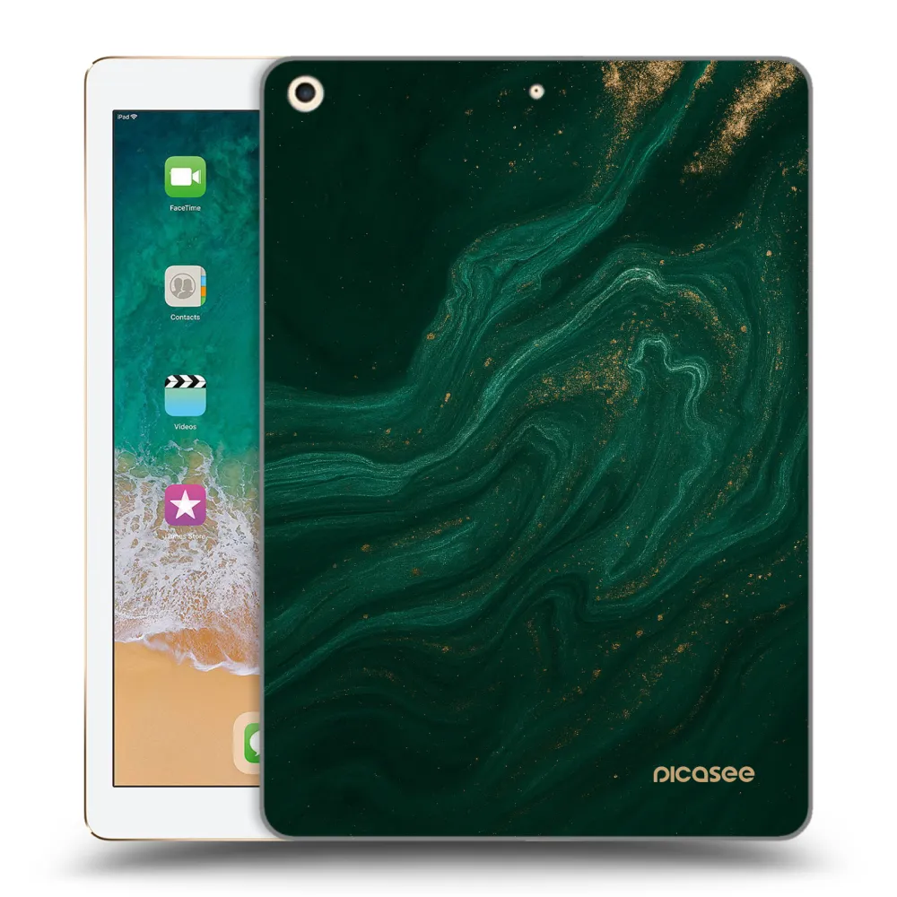 Picasee transparente Silikonhülle für Apple iPad 9.7" 2017 (5. gen) - Green