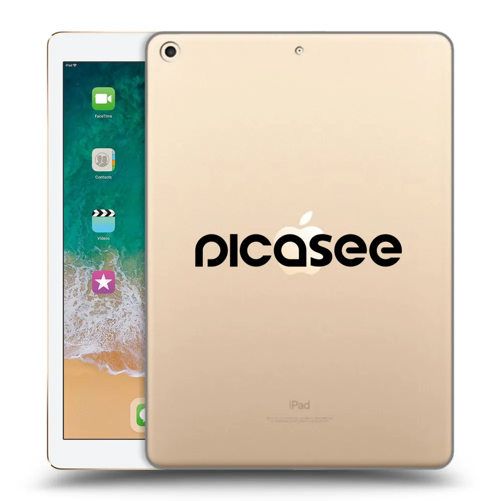 Picasee transparente Silikonhülle für Apple iPad 9.7" 2017 (5. gen) - Picasee - new logo - black