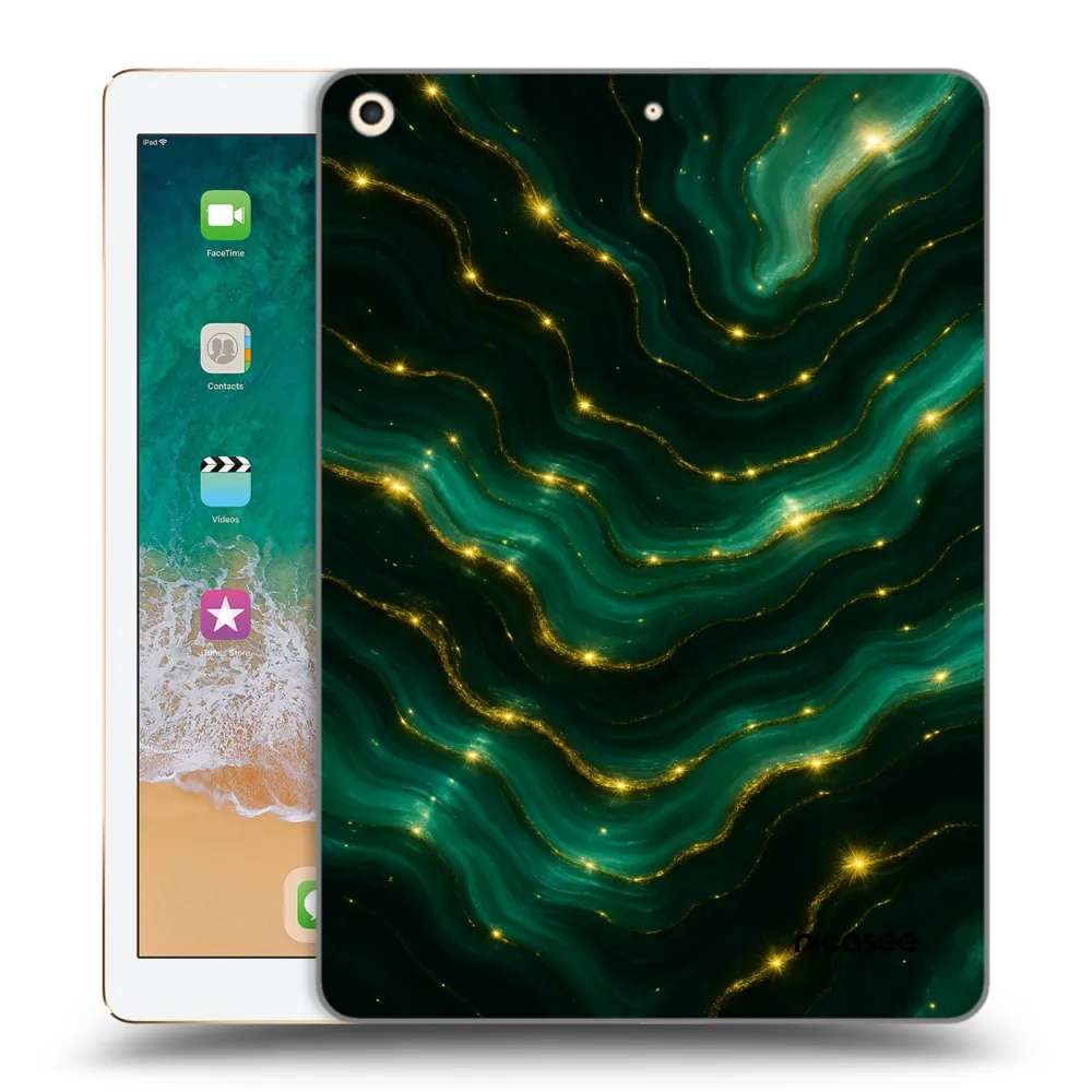 Picasee transparente Silikonhülle für Apple iPad 9.7" 2017 (5. gen) - Emerald