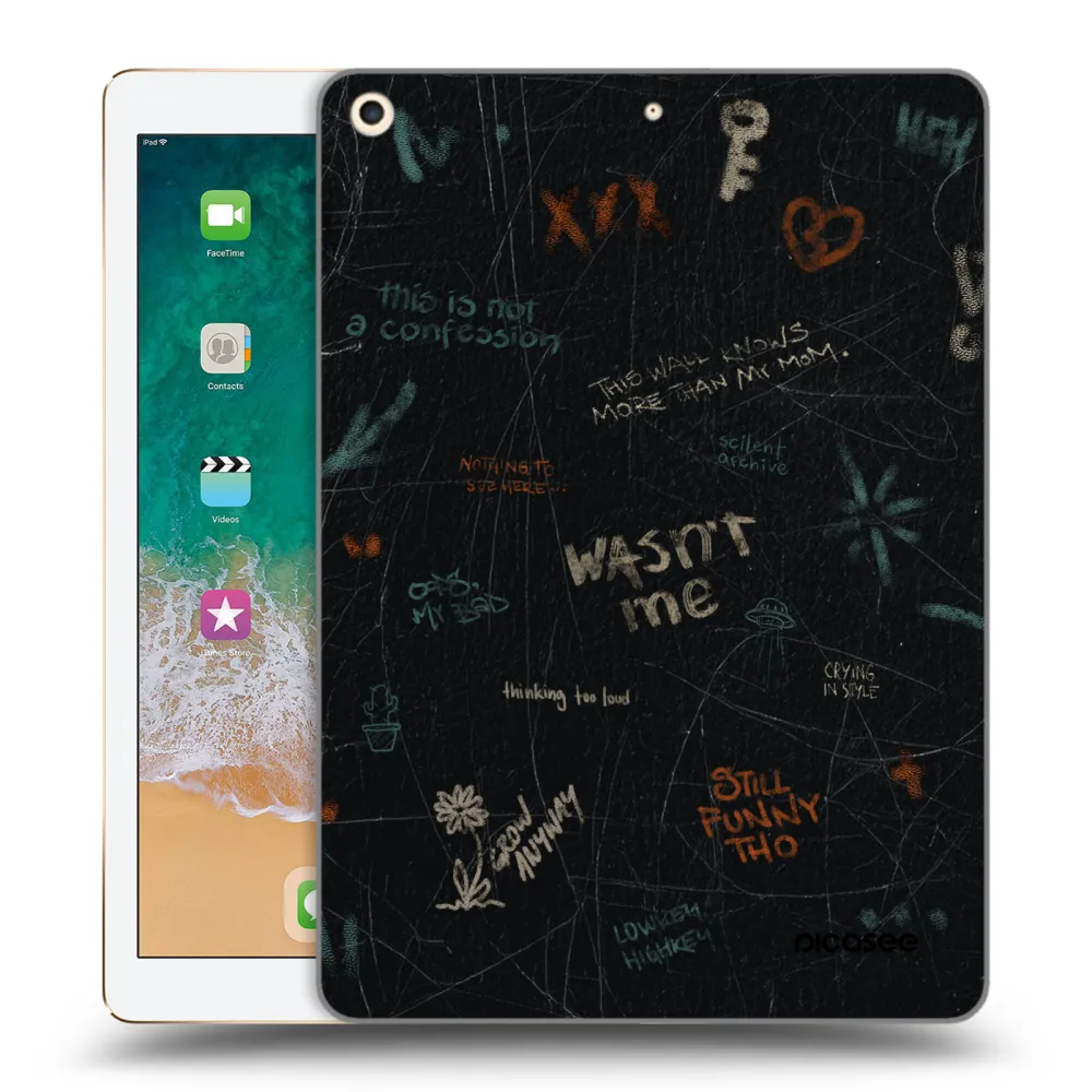 Picasee transparente Silikonhülle für Apple iPad 9.7" 2017 (5. gen) - CONFESSION