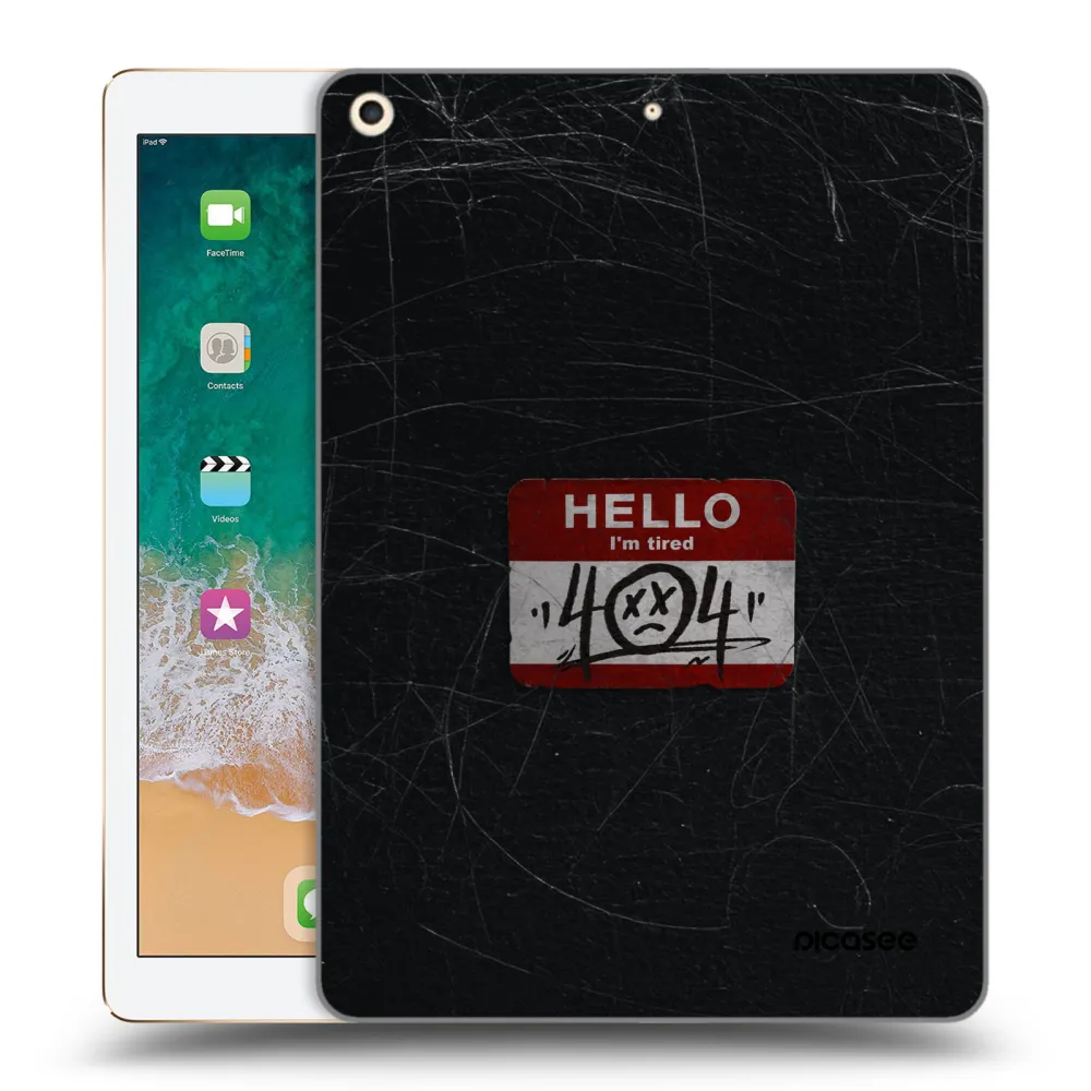 Picasee transparente Silikonhülle für Apple iPad 9.7" 2017 (5. gen) - HELLO 404