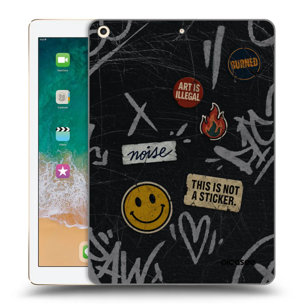 Picasee transparente Silikonhülle für Apple iPad 9.7" 2017 (5. gen) - STICKERS x TAGS